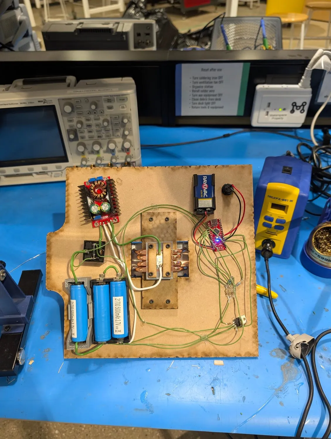 Back panel with all electronics