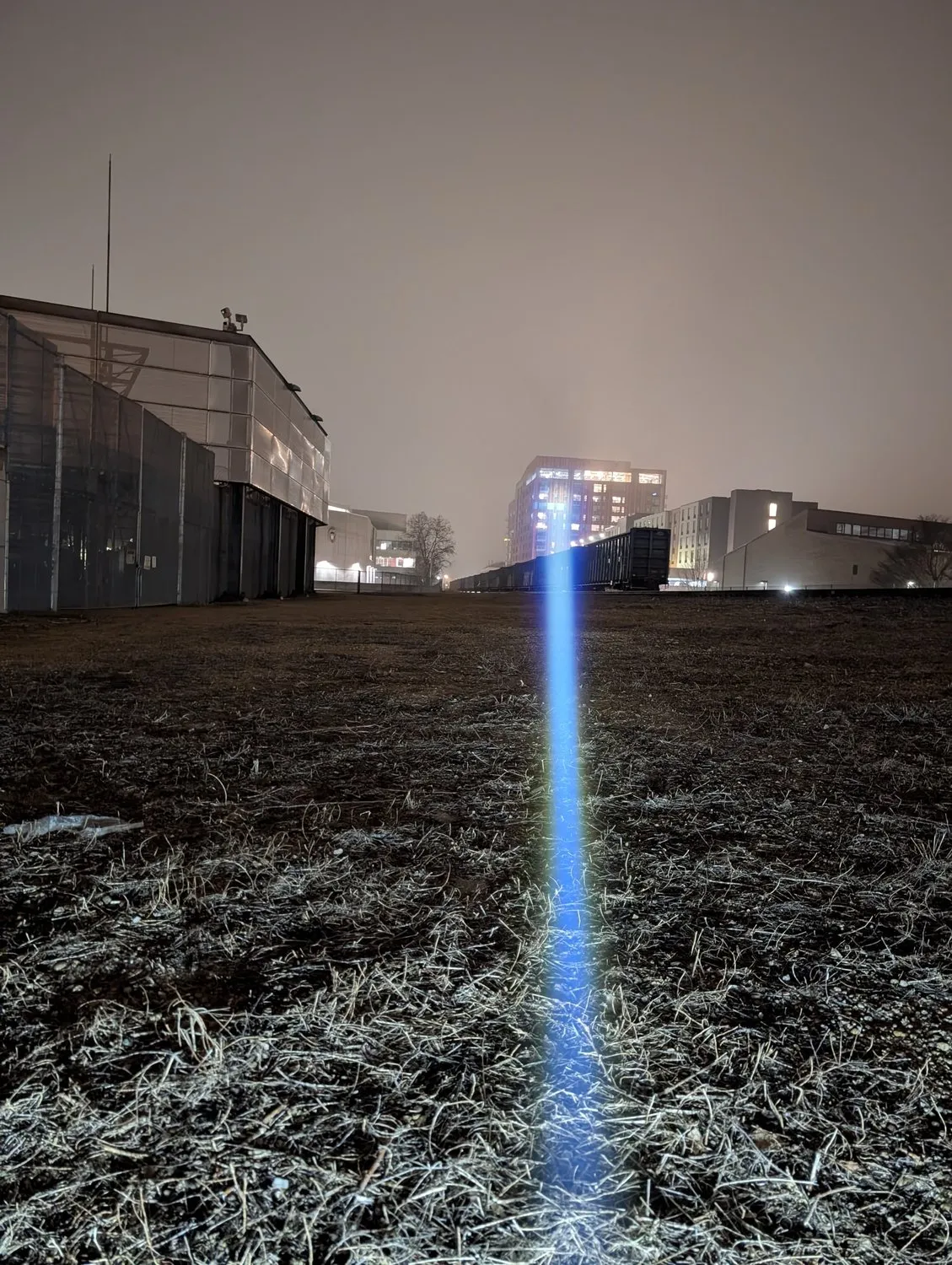 Beam skimming the ground