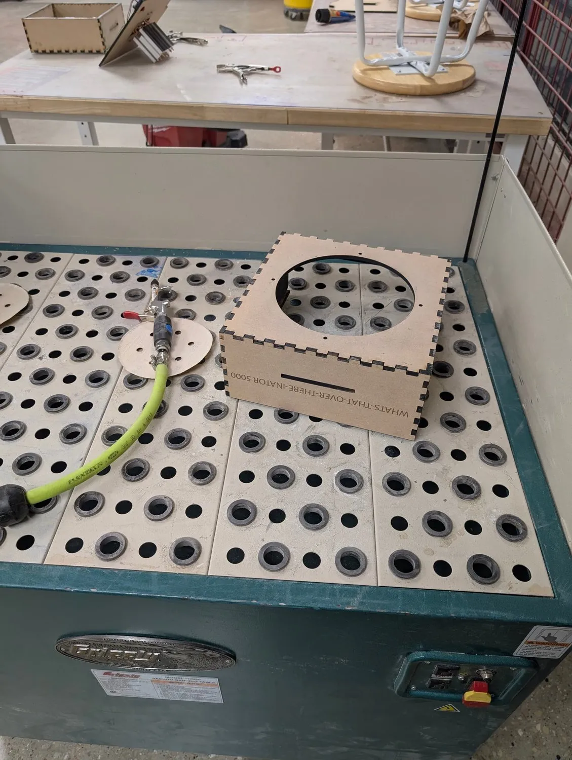 Finished enclosure with engraved front