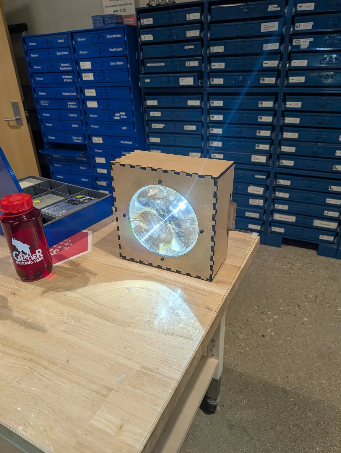 Finished spotlight switched on