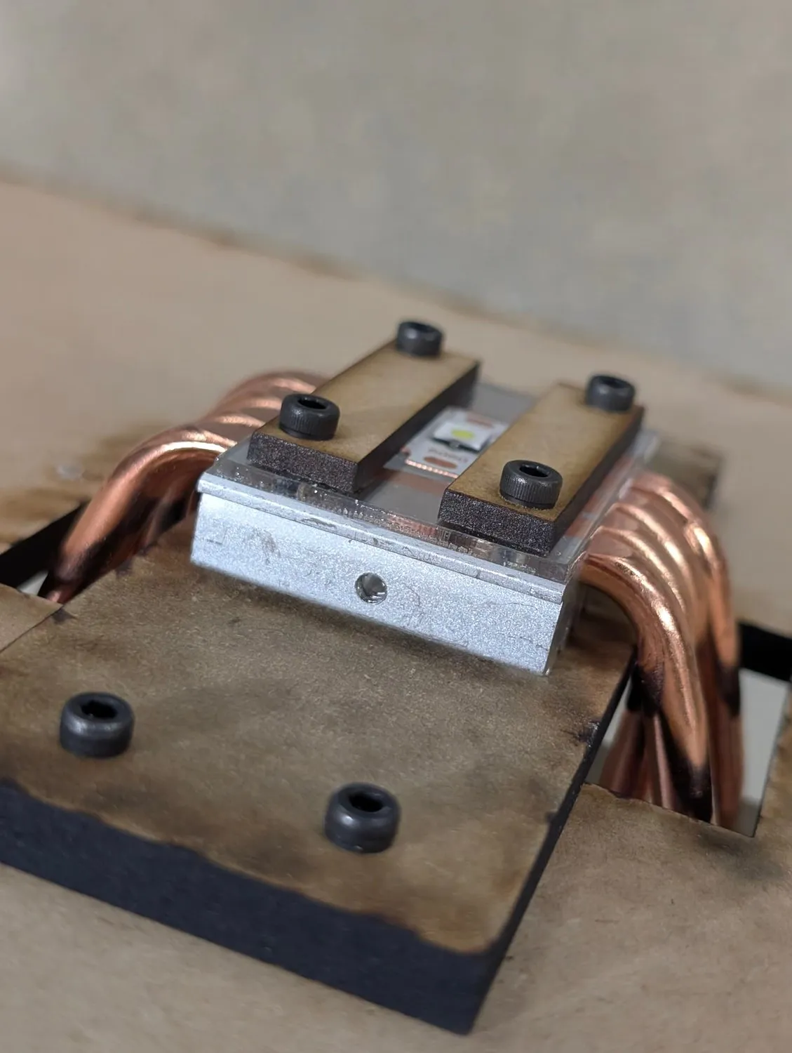 LED clamped to the cooler